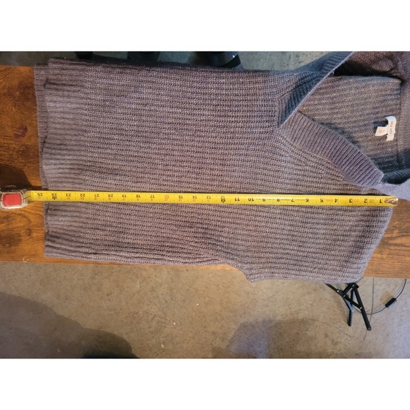 NINE WEST Women Gray Ribbed Collared V Neck Sweater Pullover M - Picture 6 of 7